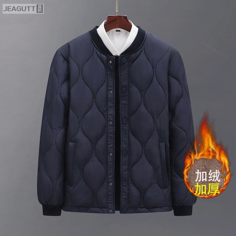 高档中老年男士羽绒棉衣加羊羔绒