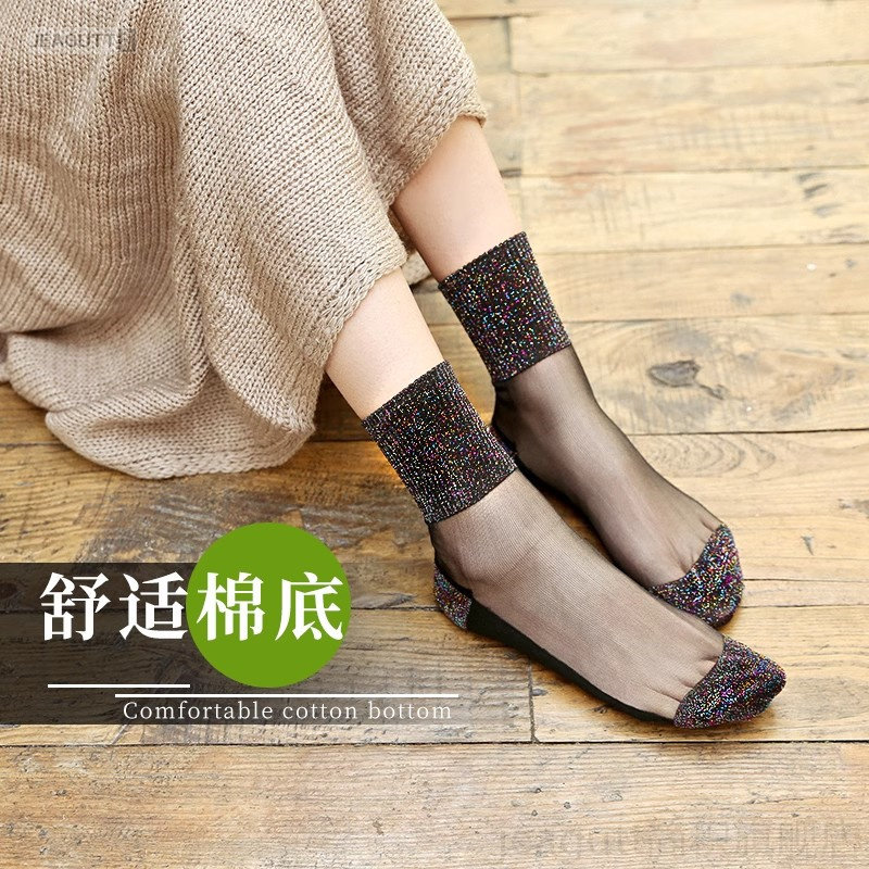 丝袜女薄款春秋冬中筒防勾丝