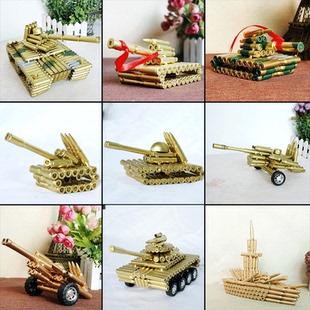 包邮子弹壳工艺品摆件合金仿真金属飞机坦克大炮模型退伍送军人