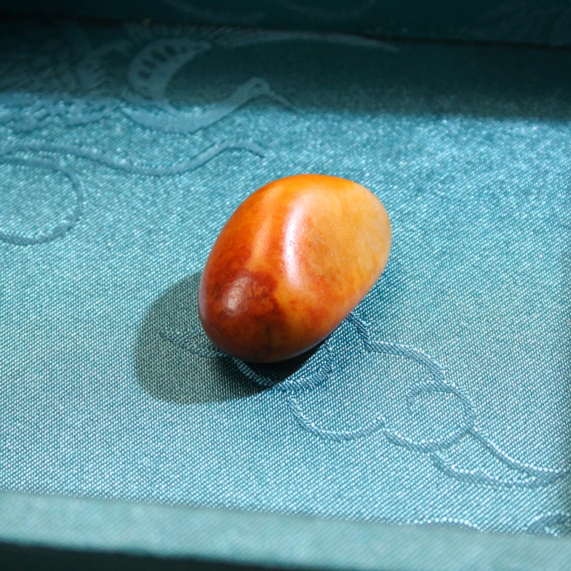 和田玉籽料金包银红黄皮小籽