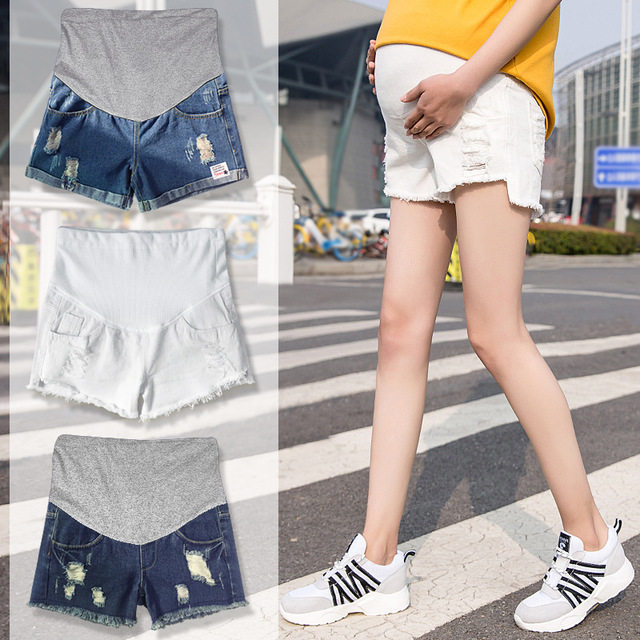 。孕妇牛仔短裤女宽松大码托腹孕妇裤子春夏薄款外穿2020新款时尚