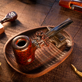 大汉原创印第安手持烟斗双鸟石楠木手工鹿角牛角顺畅复古微瑕特价