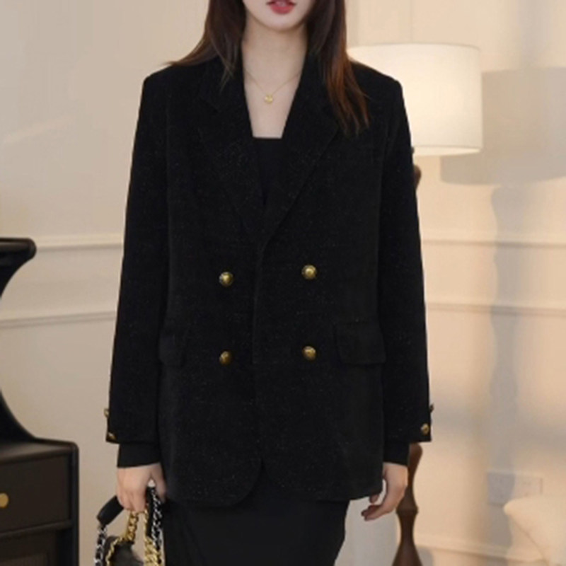 2026新款春装轻奢黑色高级感小西装外套女高端时尚气质亮闪西服女