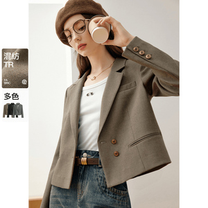 2026春秋短款宽松女西装外套