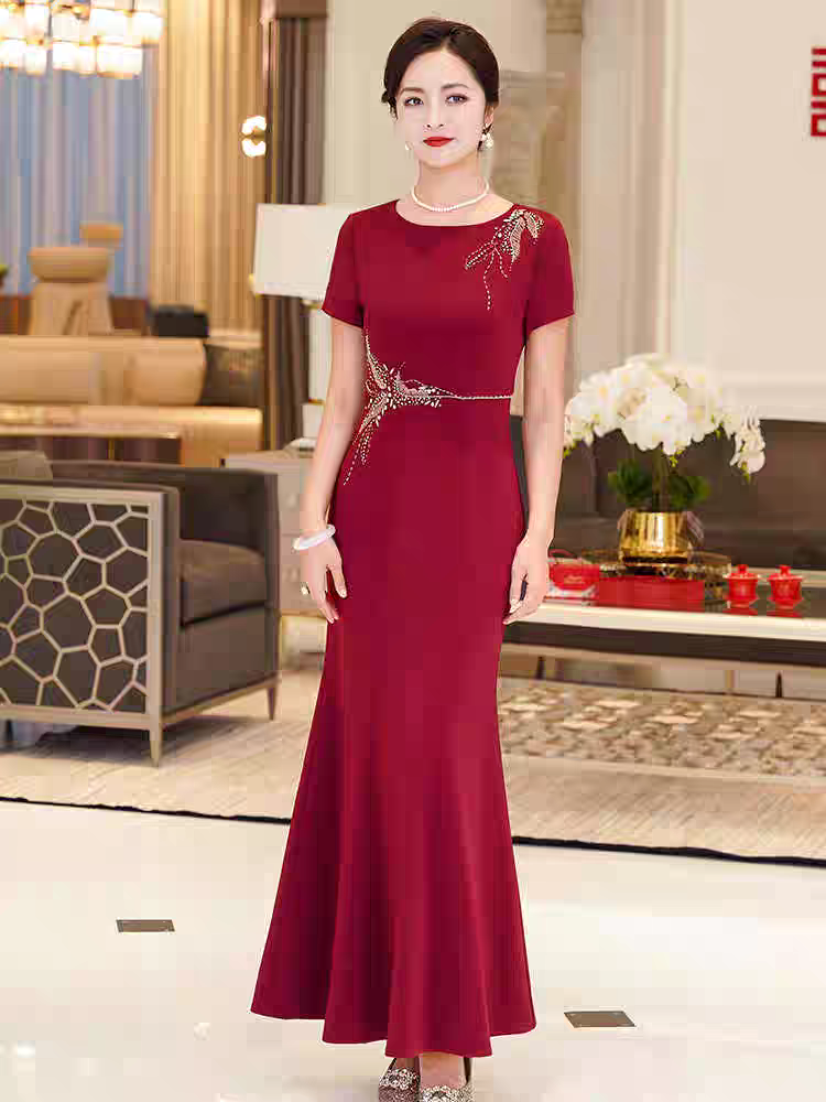中国风优雅婆婆婚宴装儿子结婚妈礼服/晚装