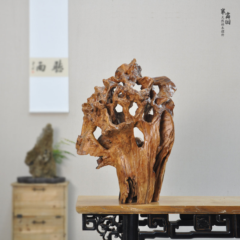自然风化枯木树洞脱筋骨随形 根雕艺 新田园会所茶室大堂家居摆件