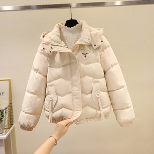 羽绒棉服女短款2024年新款冬季棉衣小个子修身加厚连帽棉袄外套潮