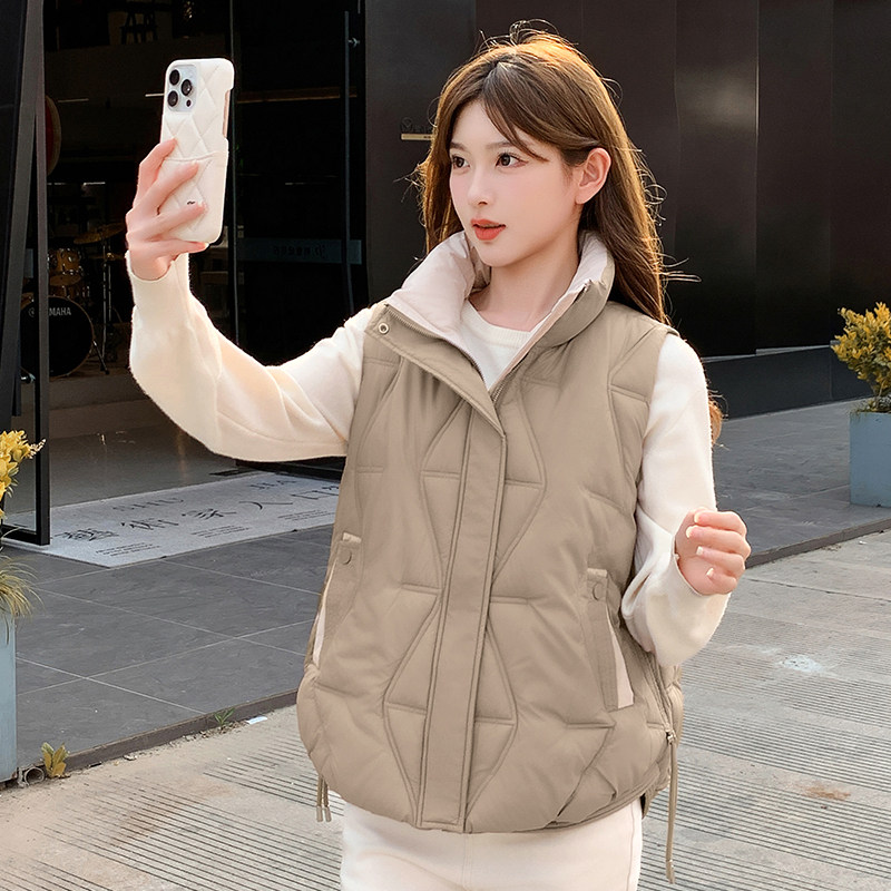 棉马甲秋冬时尚女士背心短款2025秋冬外套立领宽松洋气新款坎肩潮,女装/女士精品,马夹,淘宝优惠券,粉丝福利购,淘宝优惠卷