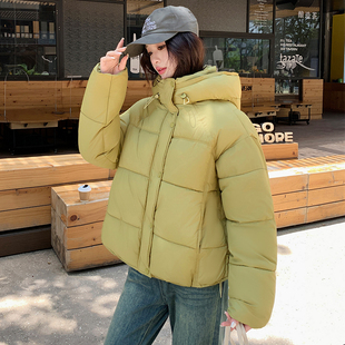 冬新款泡芙龟背加厚棉袄大码宽松连帽羽绒棉衣女小个子面包服外套