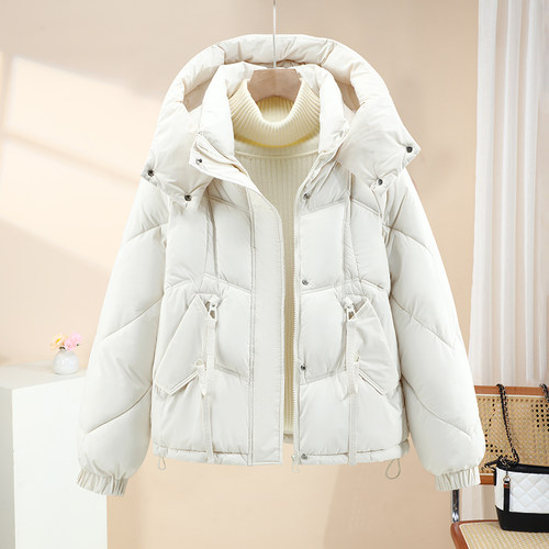 2025冬季新款时尚连帽短款羽绒棉服女装韩版宽松大码加厚棉袄外套