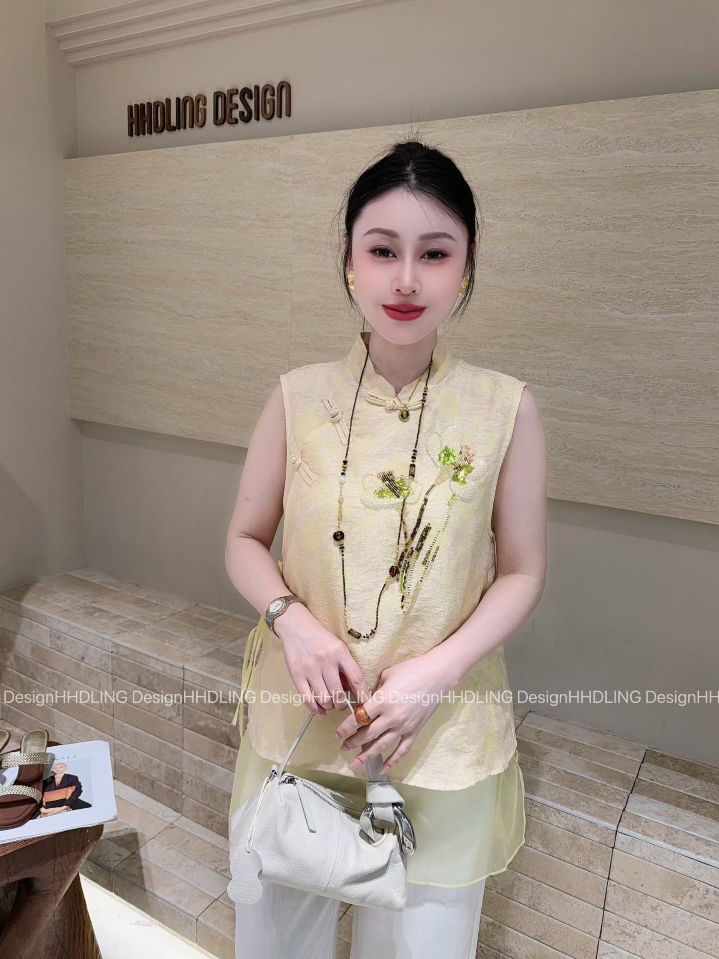 新中式国风立领斜襟拼接马甲女20 26夏季新款无袖显瘦背心女上衣