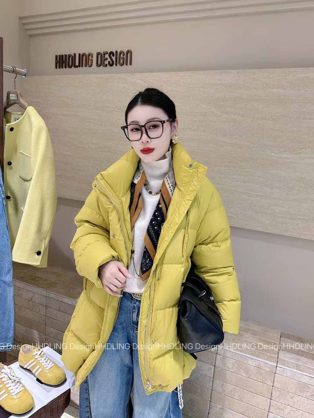 2026冬季新韩版时尚百搭显瘦潮拼接长袖羽绒服外套上衣