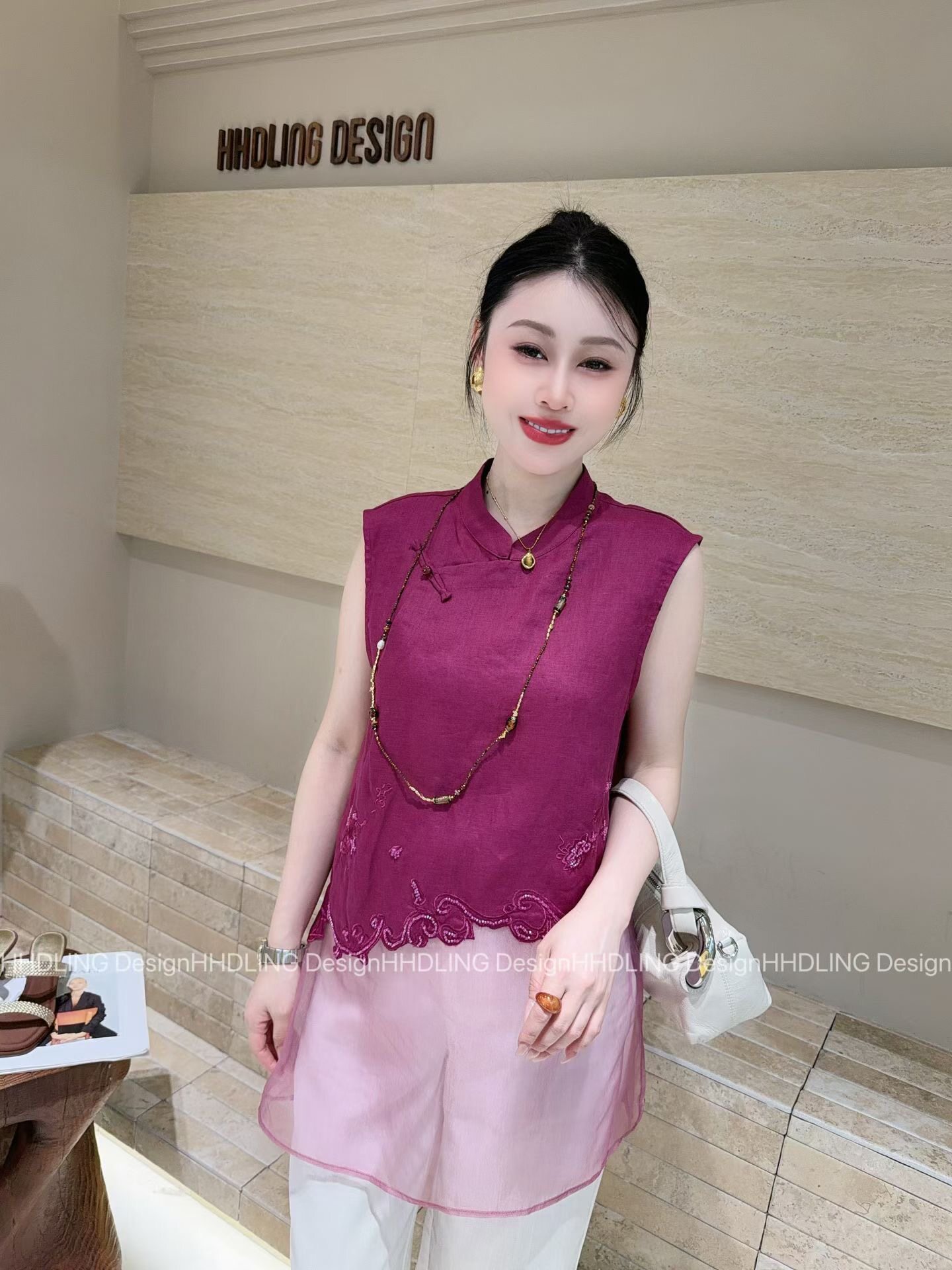 新中式国风立领斜襟拼接马甲女20 26夏季新款无袖显瘦背心女上衣