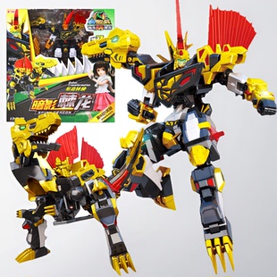 心奇爆龙战车X4暗影棘龙恐龙变形机器人玩具新奇超斗暴龙金刚