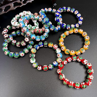 老北京景泰蓝手串铜胎掐丝珐琅diy串珠故宫手镯旅游礼物女送同学