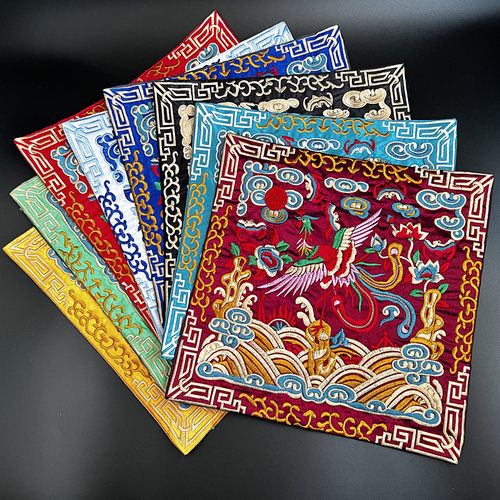 中国风刺绣丹凤官服补子diy绣片送老外礼国潮礼物餐垫鼠标杯盘垫