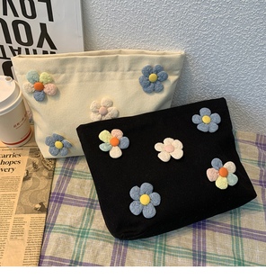 新款雏菊大大容量收纳袋手机钱包钥匙外出便携拉链包化妆包小清新