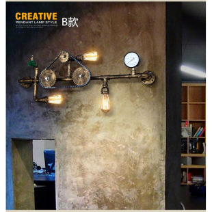 loft复古创意工业风过道壁灯餐厅酒吧网咖理发店饭店个性 水管壁灯