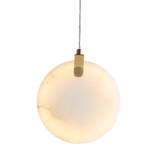 全铜法式 卧室床头长吊线云石小吊灯现代简约铜材轻奢背景吧台过道