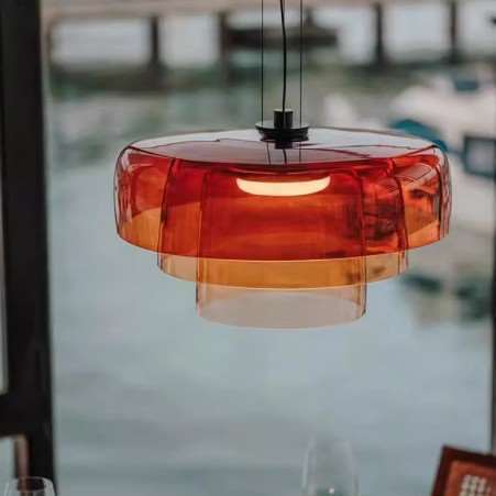 Levels丹麦玻璃餐厅小吊灯中古设计师款火锅店酒店餐饮单头餐桌灯