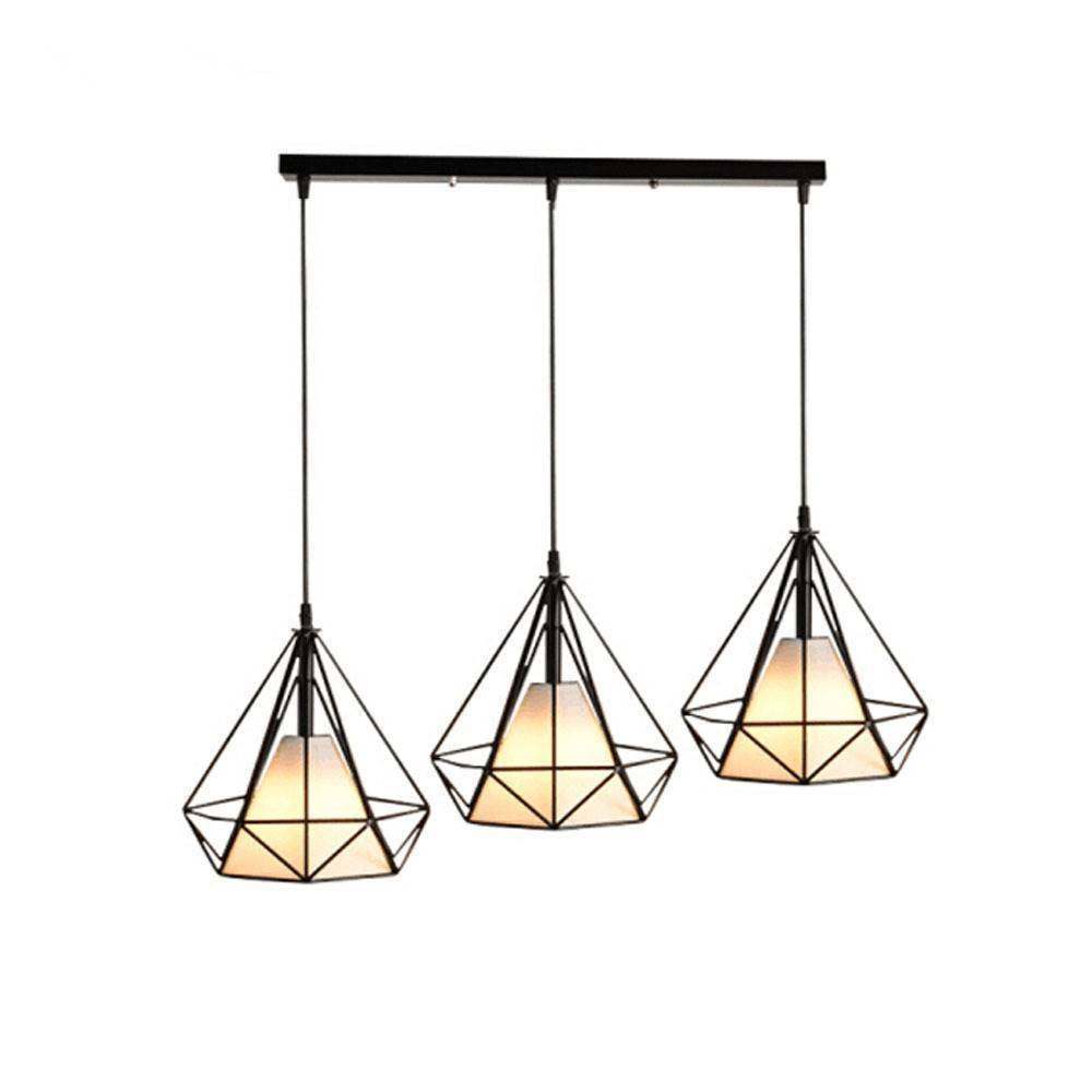 北欧铁艺吊灯创意个性钻石吊灯具酒吧台餐厅复古工业风后现代吊灯