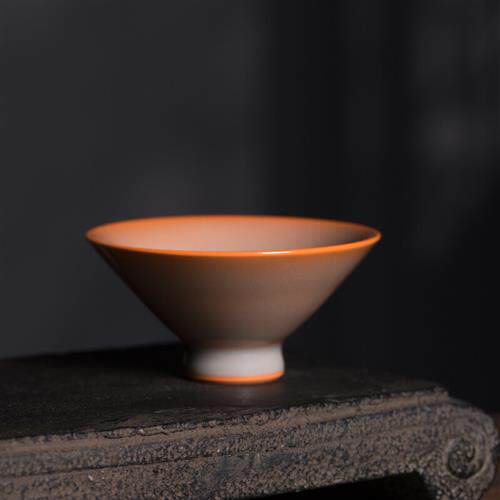 涵青堂 龙泉郑旭东青瓷倾国倾城斗笠盏陶瓷功夫茶具主人品茗杯纯