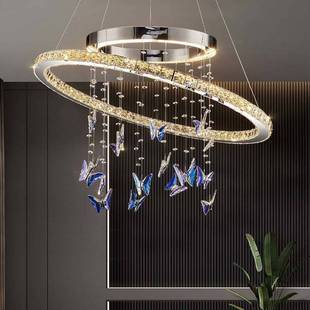 2025新款 轻奢水晶餐厅吊灯高端大气餐桌吧台别墅客厅蝴蝶灯 意式