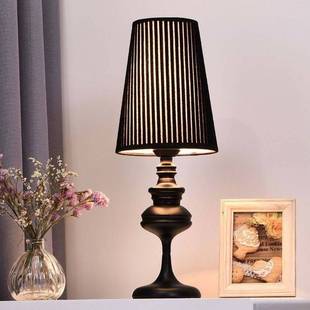 台灯卧室床头灯北欧轻奢风美式 极简小夜灯高级感复古氛围床头柜灯