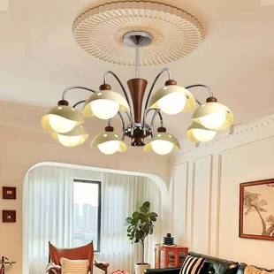 中古风客厅主灯法式 奶油风卧室吊灯创意蛋壳餐厅餐桌高级感吊灯