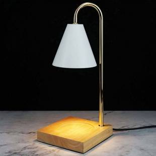 复古欧式 融蜡灯插电可调节香薰灯卧室木质底座乡村香薰台灯