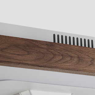 无扇叶风扇灯大客厅卧室吸顶灯黑胡桃实木中古复古新中式 灯具护眼