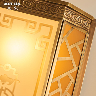 中式 楼过楼梯道阳台壁灯 别墅客厅卧室床头过道大门口全铜壁灯复式