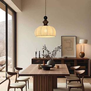 法式 奶油风餐厅卧室吊灯中古vintage北欧花纹书房吧台布艺吊灯