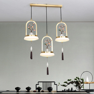 新中式 轻奢全铜玄关入户小吊灯单头现代飘窗进门过道走廊阳台灯具