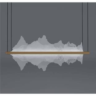 现代新中式 饰创意山水风艺术设计茶室吊灯餐厅书房古典茶桌禅意 装