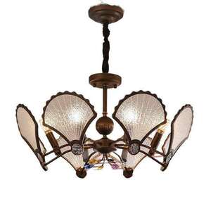 中古风客厅大气吊灯美式 餐厅餐桌吊灯 复古卧室书房护眼灯创意个性