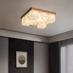 云石客厅吸顶灯卧室餐厅书房灯西班牙设计师款 灯LED节能灯罩极简