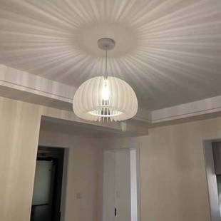 白色南瓜吊灯卧室灯北欧现代亚克力书房创意民宿卧室原木风餐厅灯