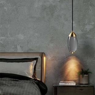 卧室床头吊灯现代简约全铜轻奢床头灯餐厅吧台长线水晶小吊灯单头