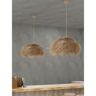 日式 禅意茶室藤编灯草编 侘寂风吊灯复古餐厅吊灯民宿卧室酒店中式