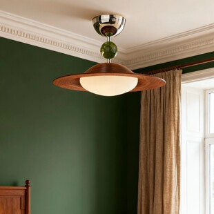 法式 创意波浪吸顶灯卧室灯餐厅书房复古设计师护眼灯具 中古风个性