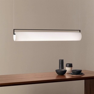 设计师餐厅吊灯创意餐桌吧台办公室书房茶桌侘寂风极简一字长条灯