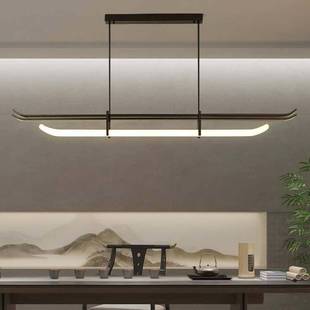 长条屋檐仿古侘寂中国风禅意吊灯茶台茶室书房灯现代新中式 茶楼灯