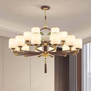 新中式 灯具 吊灯中国风客厅灯迎客松禅意自建房家用大厅灯具新款