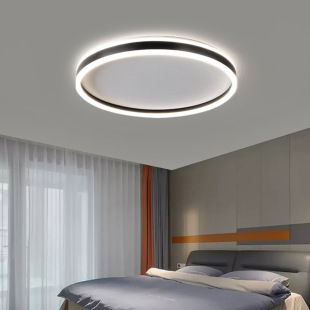 极简卧室灯黑白高级感吸顶灯简约现代轻奢主卧书房灯2023新款 灯具
