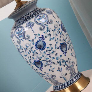 时尚 创意台灯一件代发 复古陶瓷手绘台灯卧室客厅led台灯中式