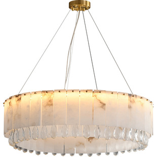 轻奢云石客厅吊灯现代简约大气设计师餐厅别墅复式 楼大厅卧室灯具