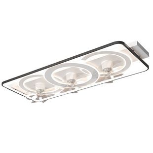 新款 客厅灯长方形LED带风扇吸顶灯北欧加亮智能语音控制客厅主灯