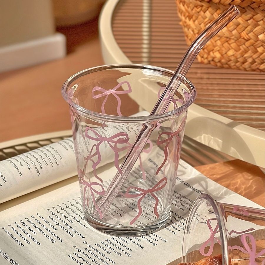 可爱蝴蝶结玻璃杯创意家用杯
