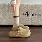 春季 0127z 女外出2026新款 厚底内增高火一脚蹬勃肯鞋 子包头半拖鞋